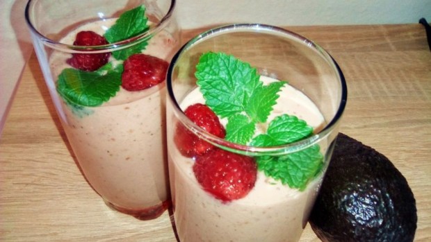 Raspberry smoothie with avocado